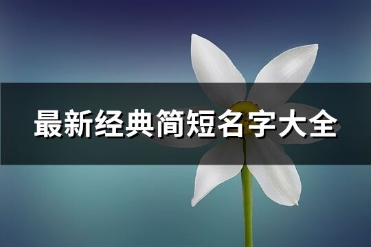最新經典簡短名字大全(共532個)