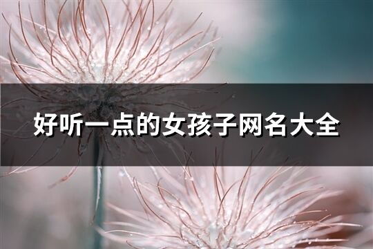 好聽一點的女孩子網名大全(精選347個)