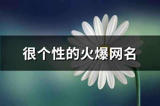 很個性的火爆網名(精選496個)