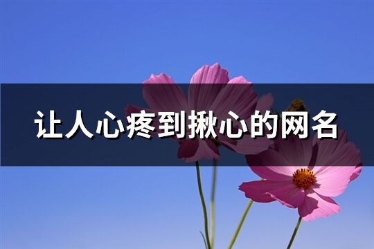 讓人心疼到揪心的網名(共664個)