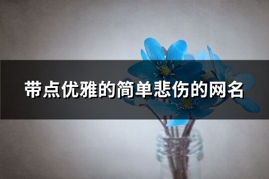 帶點優雅的簡單悲傷的網名(精選234個)