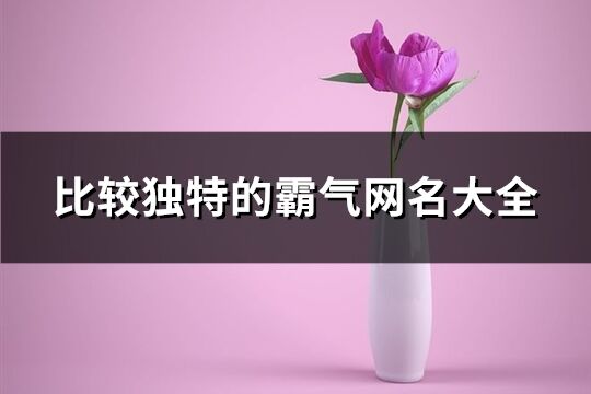 比較獨特的霸氣網(wǎng)名大全(優(yōu)選434個)
