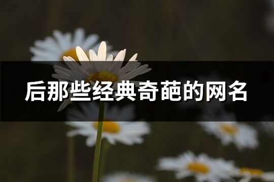 后那些經(jīng)典奇葩的網(wǎng)名(174個)