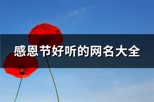 感恩節好聽的網名大全(104個)