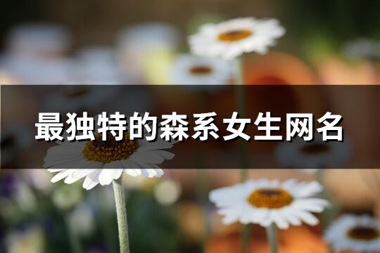 最獨特的森系女生網名(精選551個)