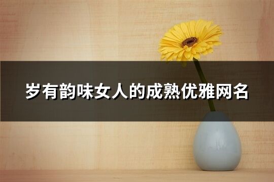 歲有韻味女人的成熟優雅網名(234個)