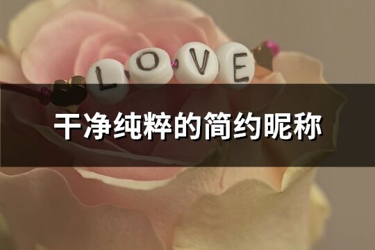 干凈純粹的簡約昵稱(優選766個)