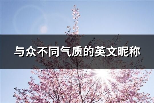 與眾不同氣質的英文昵稱(共85個)