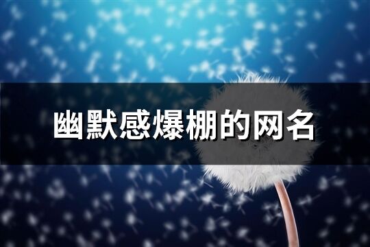 幽默感爆棚的網(wǎng)名(406個)