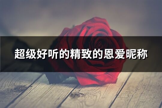超級好聽的精致的恩愛昵稱(優(yōu)選211個)