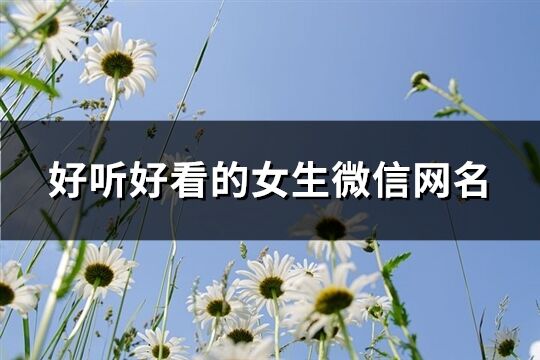 好聽好看的女生微信網(wǎng)名(精選382個)