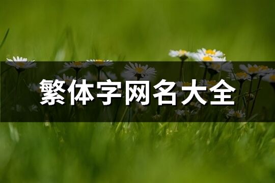 繁體字網名大全(536個)