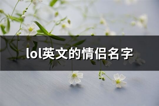 lol英文的情侶名字(56個)