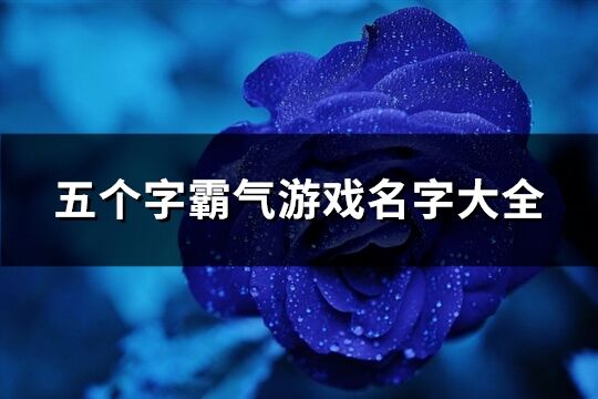 五個字霸氣游戲名字大全(487個)