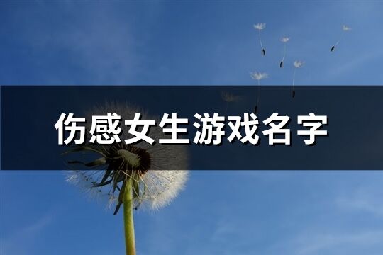 傷感女生游戲名字(精選172個)