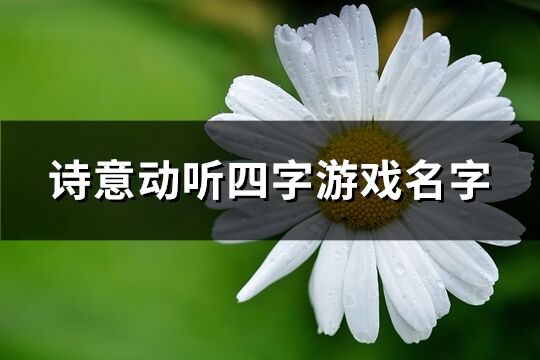 詩意動聽四字游戲名字(優選1000個)