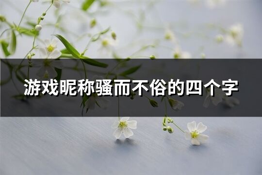 游戲昵稱騷而不俗的四個(gè)字(260個(gè))