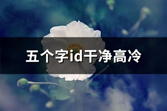 五個字id干凈高冷(共102個)