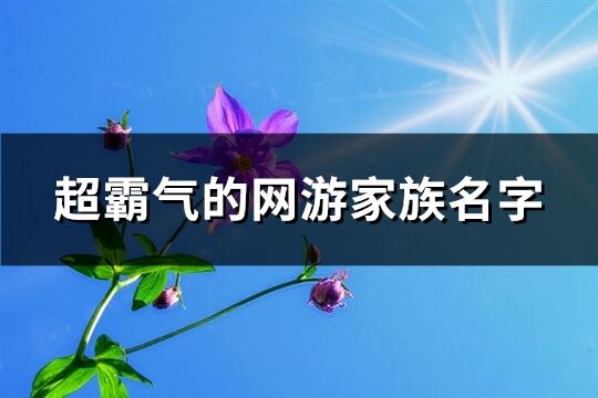 超霸氣的網游家族名字(352個)