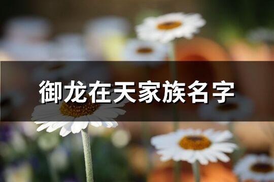 御龍在天家族名字(精選123個)