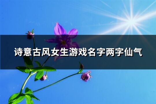詩意古風女生游戲名字兩字仙氣(精選370個)