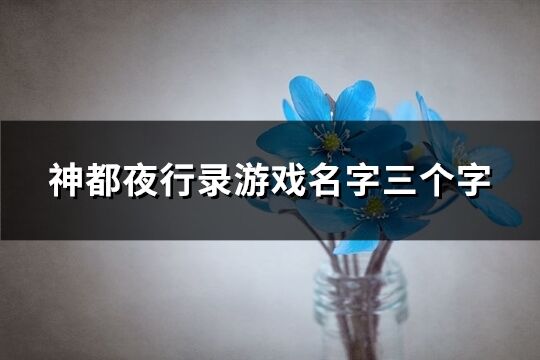 神都夜行錄游戲名字三個字(共92個)