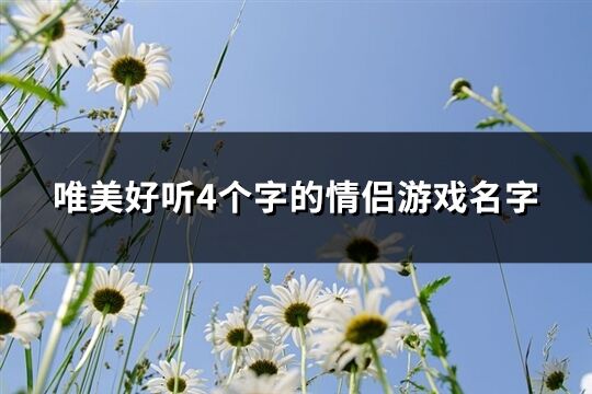 唯美好聽4個字的情侶游戲名字(257個)