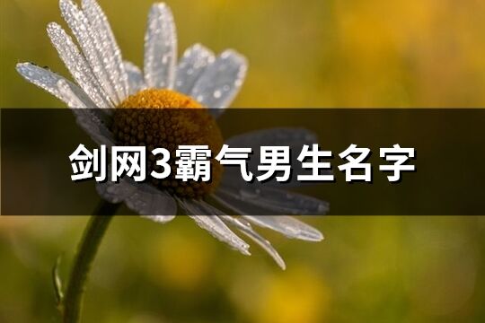 劍網3霸氣男生名字(共95個)