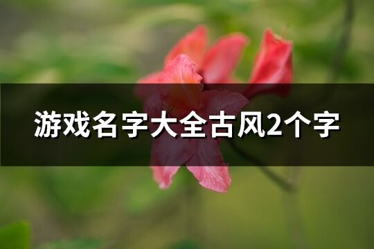 游戲名字大全古風(fēng)2個字(優(yōu)選432個)