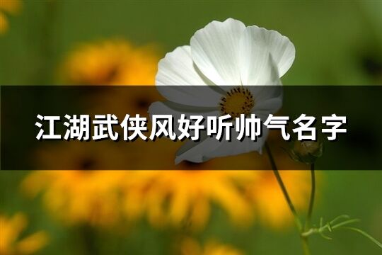 江湖武俠風好聽帥氣名字(共223個)