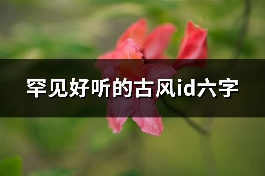罕見(jiàn)好聽(tīng)的古風(fēng)id六字(63個(gè))