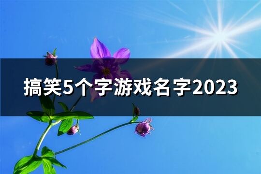 搞笑5個字游戲名字2023(68個)