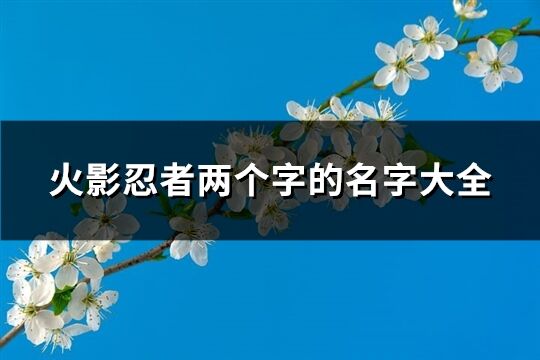 火影忍者兩個(gè)字的名字大全(精選468個(gè))