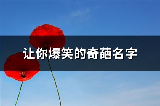 讓你爆笑的奇葩名字(優(yōu)選84個)