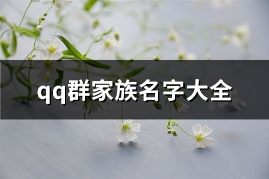 qq群家族名字大全(366個)