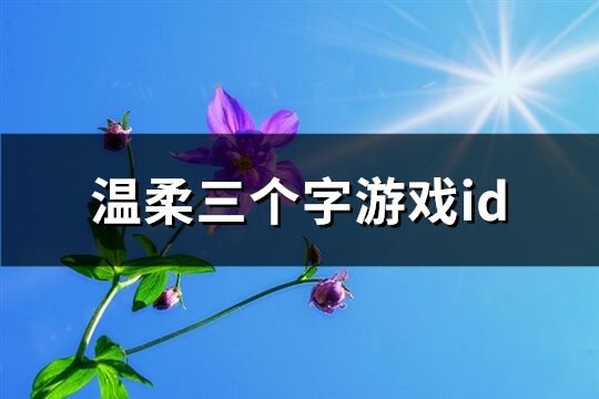 溫柔三個字游戲id(優選937個)
