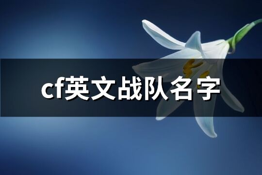 cf英文戰隊名字(128個)
