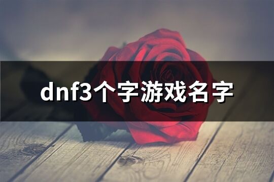 dnf3個字游戲名字(精選542個)