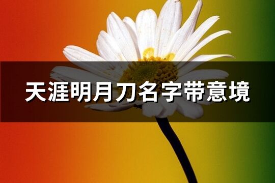天涯明月刀名字帶意境(精選254個)