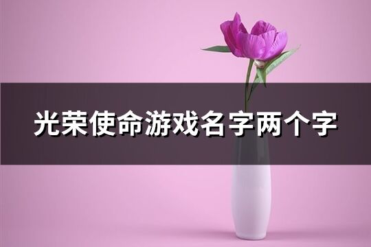 光榮使命游戲名字兩個(gè)字(優(yōu)選714個(gè))
