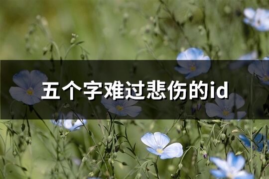 五個字難過悲傷的id(優選99個)