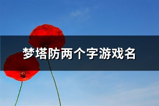 夢塔防兩個字游戲名(精選130個)