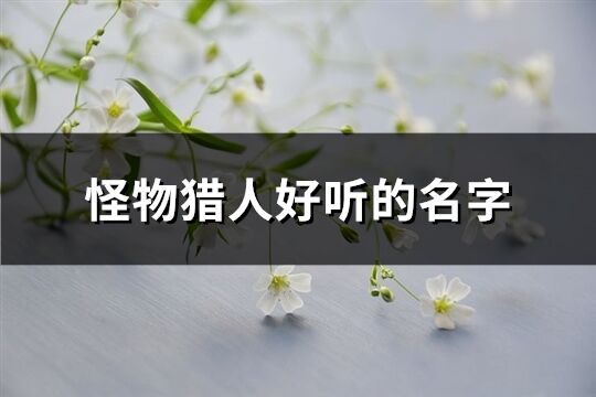 怪物獵人好聽的名字(精選315個)