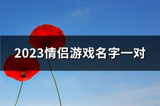 2023情侶游戲名字一對(duì)(優(yōu)選394個(gè))