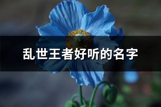 亂世王者好聽的名字(優選172個)