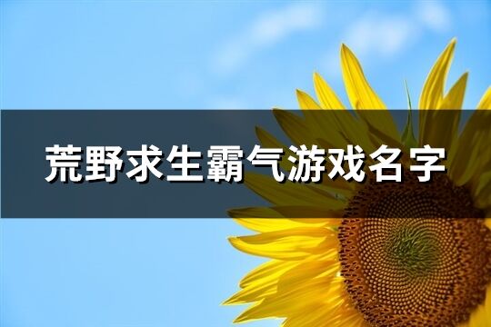 荒野求生霸氣游戲名字(233個)