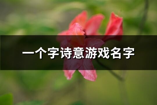 一個(gè)字詩意游戲名字(精選146個(gè))