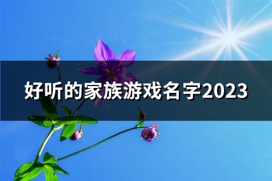 好聽的家族游戲名字2023(共57個)