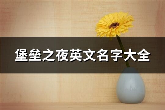 堡壘之夜英文名字大全(共81個(gè))