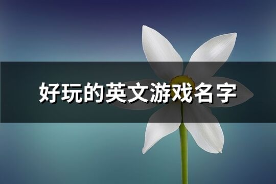 好玩的英文游戲名字(166個)